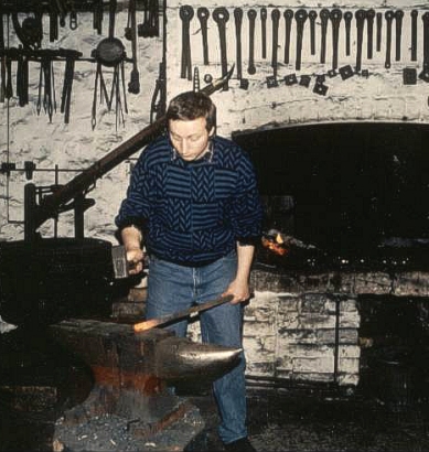 Forging at the bellows hearth